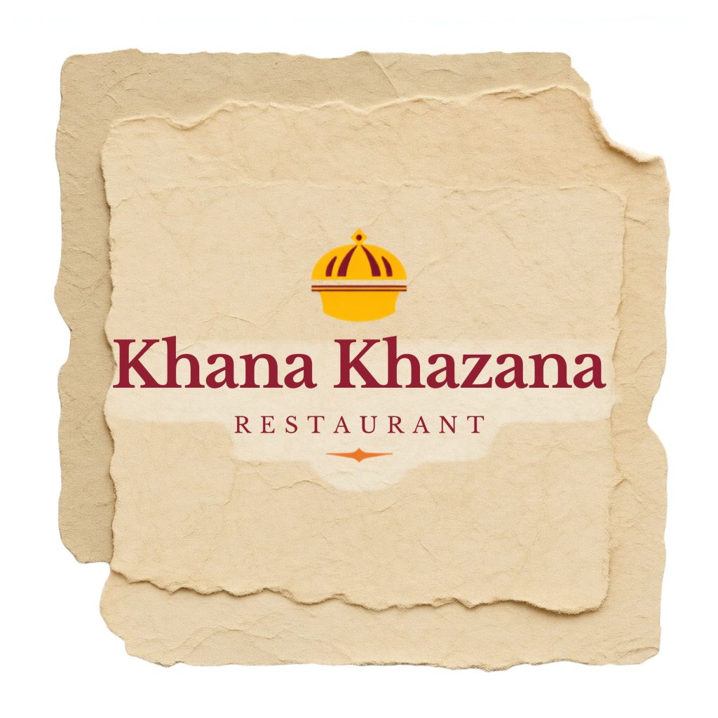 khana khazana restaurant logo with cloche motif